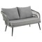 Manhattan Comfort Riviera Rope Wicker 4-Piece 4 Seater Patio Conversation Set with Cushions in Grey OD-CV016-GY - alternate 3